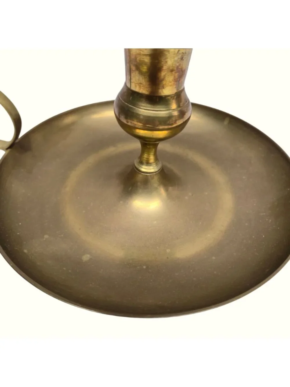 Vintage Brass Chamberstick Candle Holder Handle 8